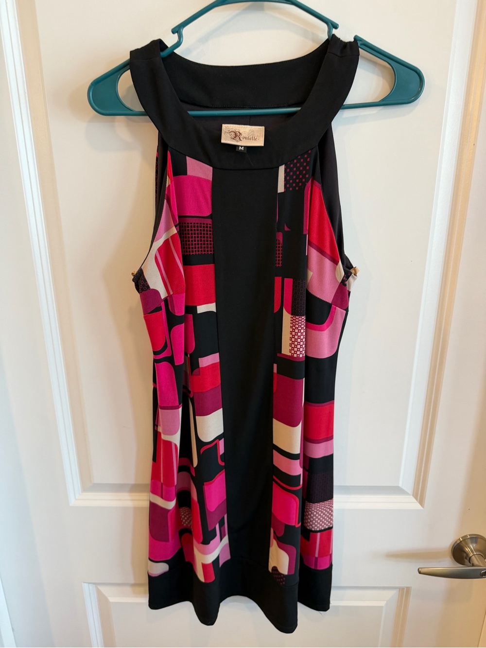 Roulette Black & Pink Geometric Panel Tunic